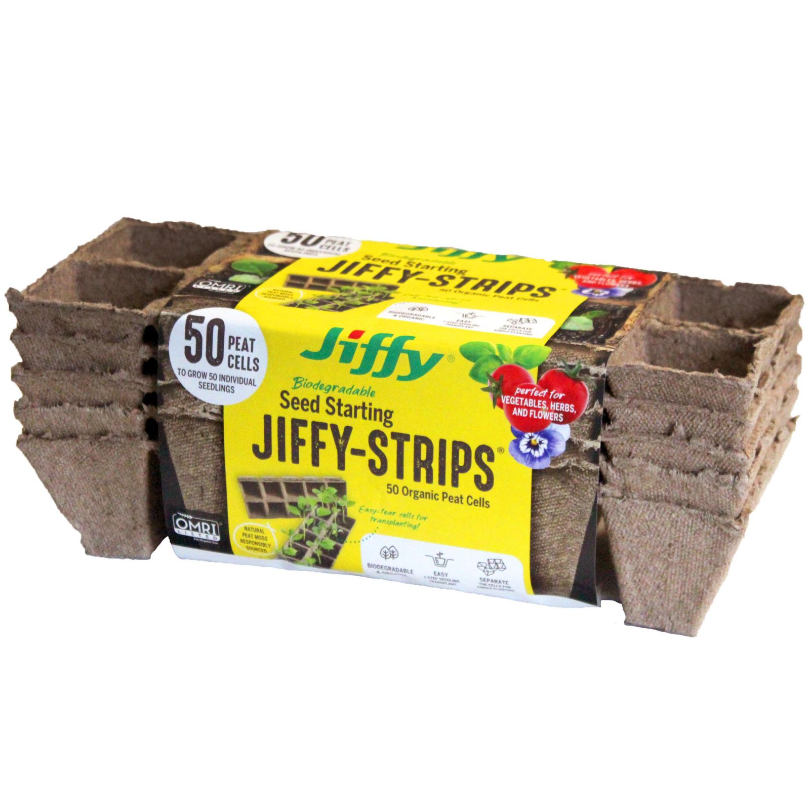 Jiffy JS50 Jiffy-Strips Biodegradable Seed Starting Peat Strip -50 total pots