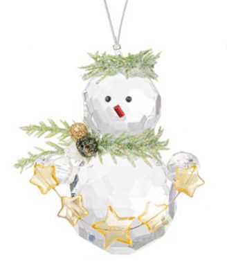 Украшение Ganz Kissing Krystals Teeny Mistletoe Snowman with Gold-tone Stars
