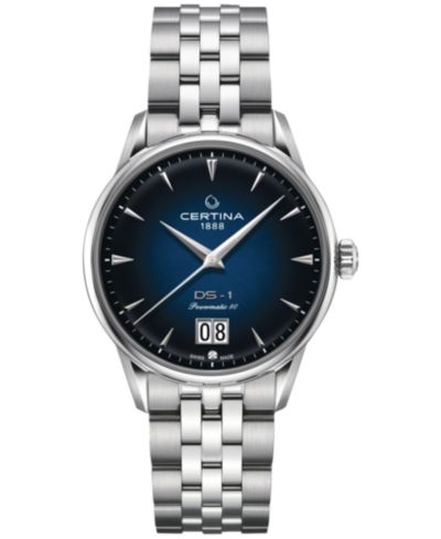 Мужские швейцарские автоматические часы Certina DS-1 Big Date на стальном браслете 41mm