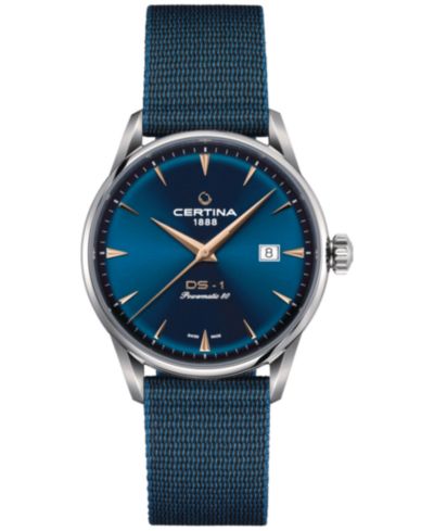 Certina Мужские автоматические часы DS-1 Blue с синтетическим ремешком, подарочный набор, 40mm