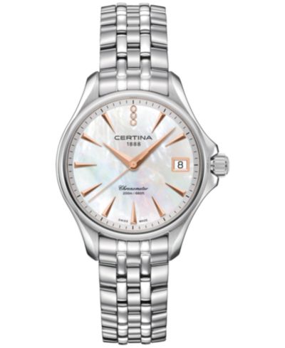 Женские часы Certina Swiss DS Action Diamond Accent Stainless Steel 34mm