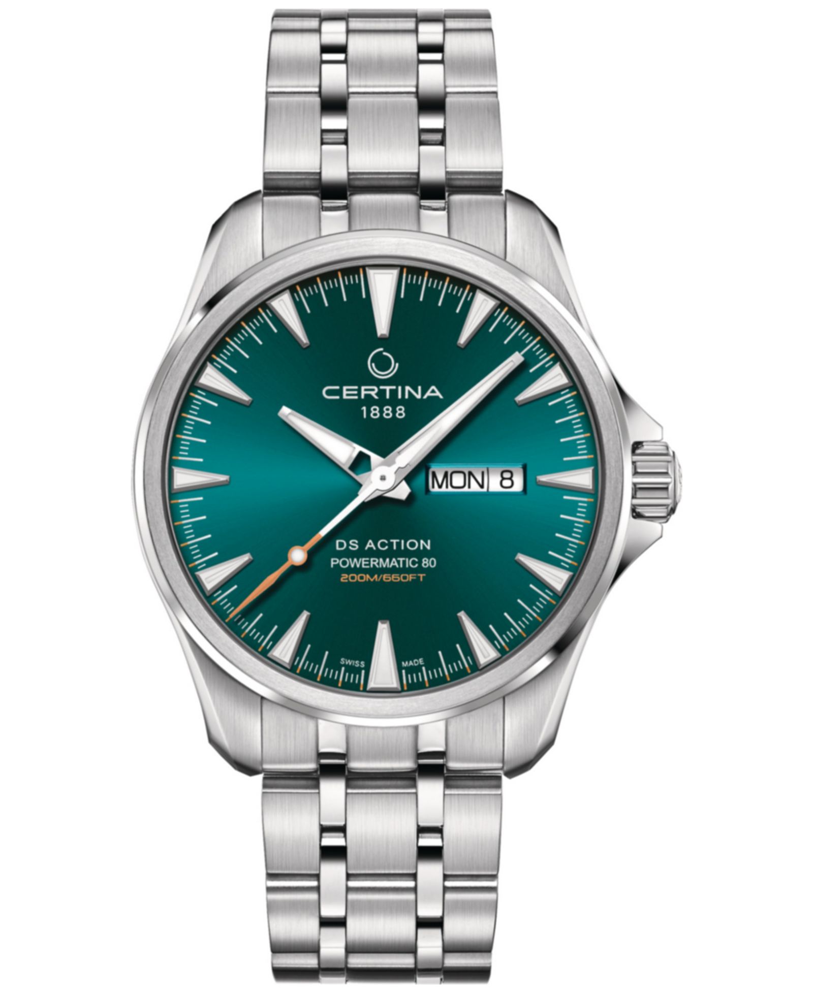 Мужские часы Certina Swiss Automatic DS Action Stainless Steel Bracelet 41mm
