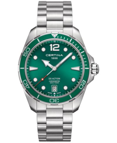 Мужские швейцарские часы Certina DS Action со стальным браслетом, 43mm