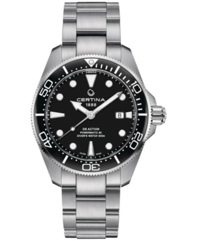 Мужские швейцарские часы Certina Swiss Autometic DS Action Diver Stainless Steel Bracelet 43mm