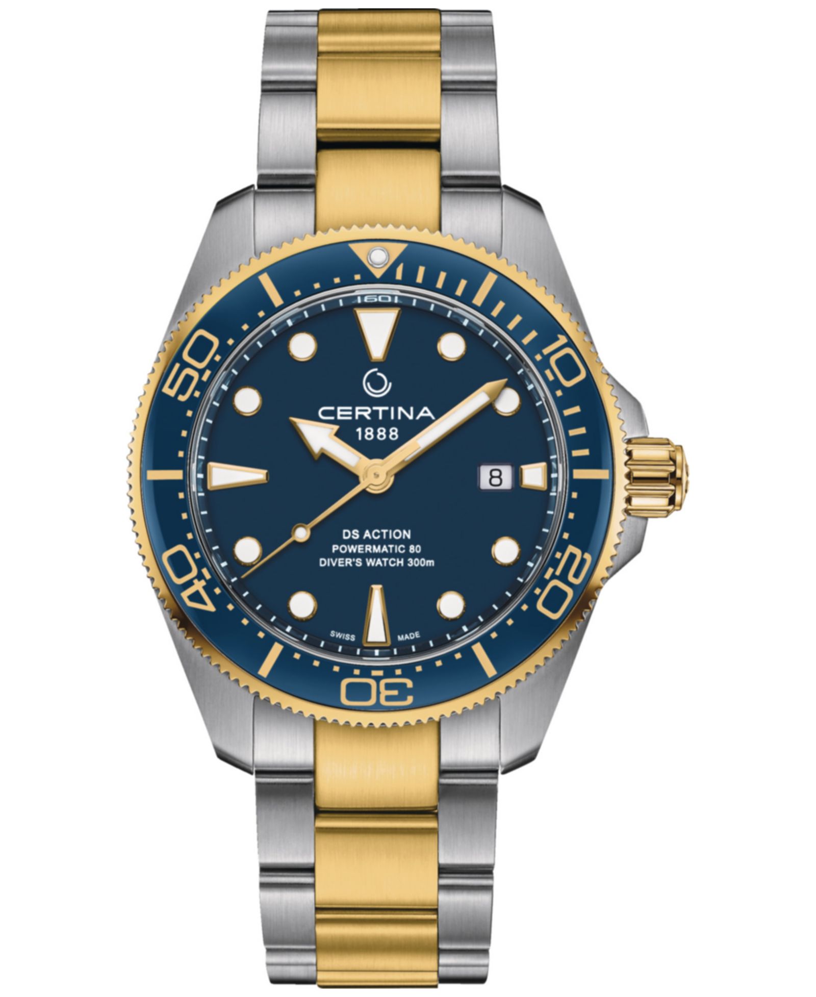 Certina Men's Swiss Automatic DS Action Diver Two-Tone Stainless Steel Bracelet Watch 43mm