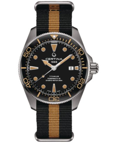 Certina Мужские автоматические часы Swiss DS Action, Black & Orange, 43mm