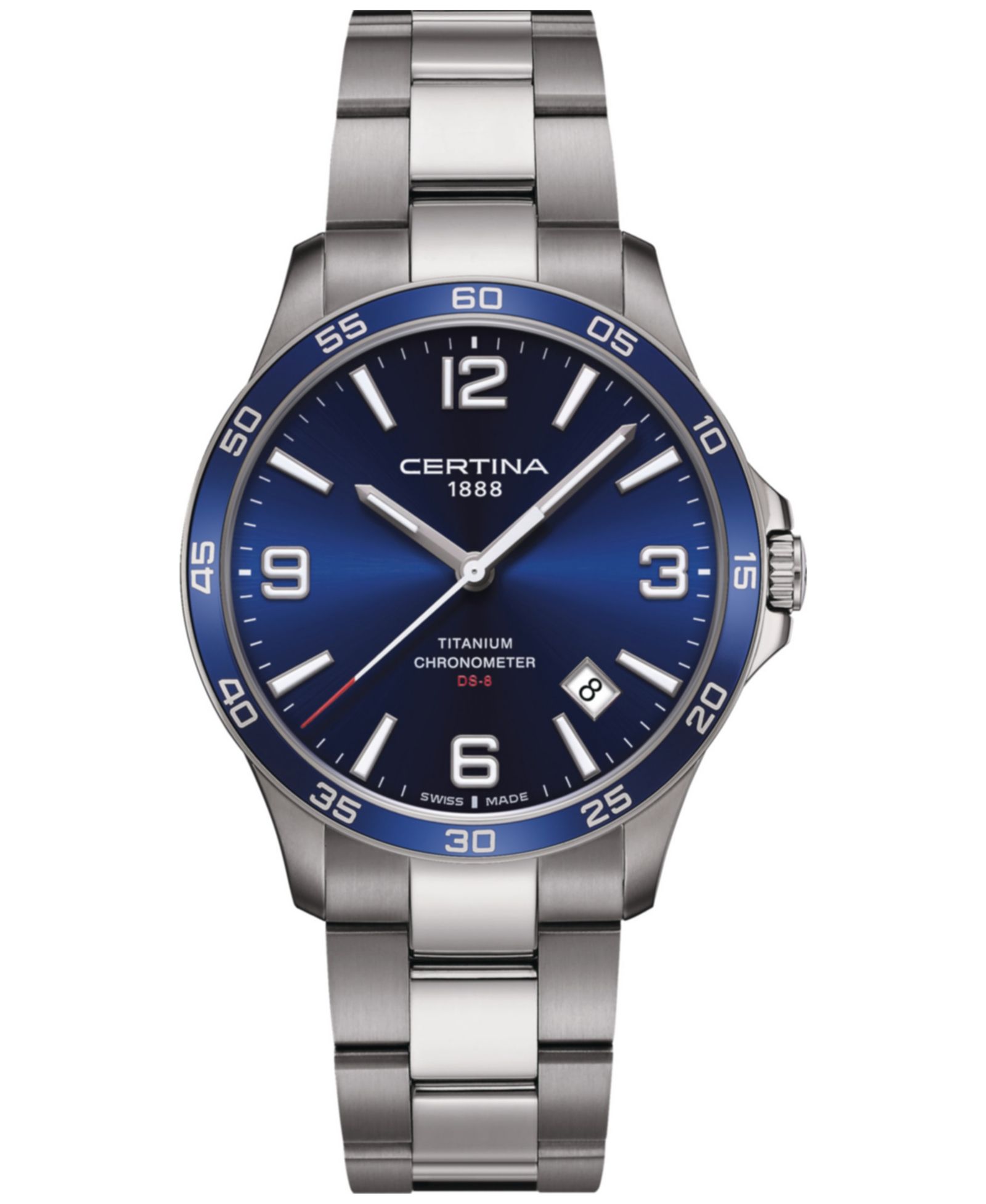 Certina Men's Swiss DS-8 Titanium Bracelet Watch 42mm