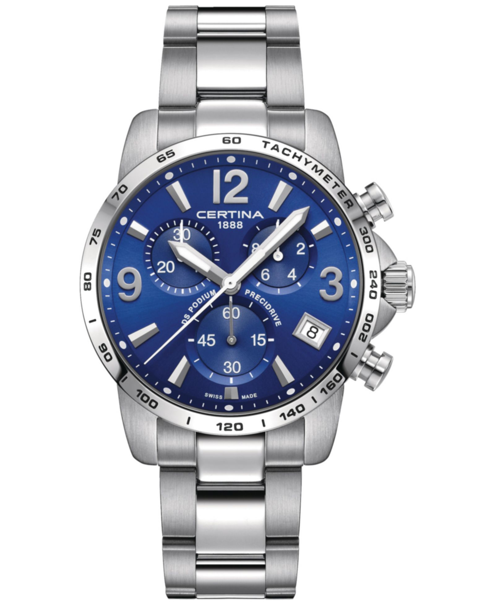Мужские часы Certina Swiss Chronograph DS Podium Stainless Steel 41mm