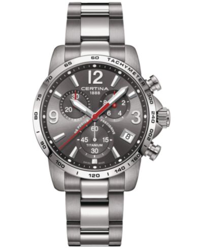 Certina Men's Swiss Chronograph DS Podium Titanium Bracelet Watch 41mm