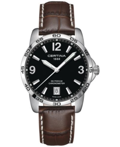 Certina Мужские часы Swiss DS Podium Brown Leather 40mm