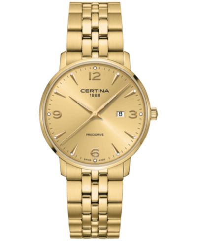 Certina Unisex Swiss DS Caimano Gold PVD Stainless Steel Bracelet Watch 39mm