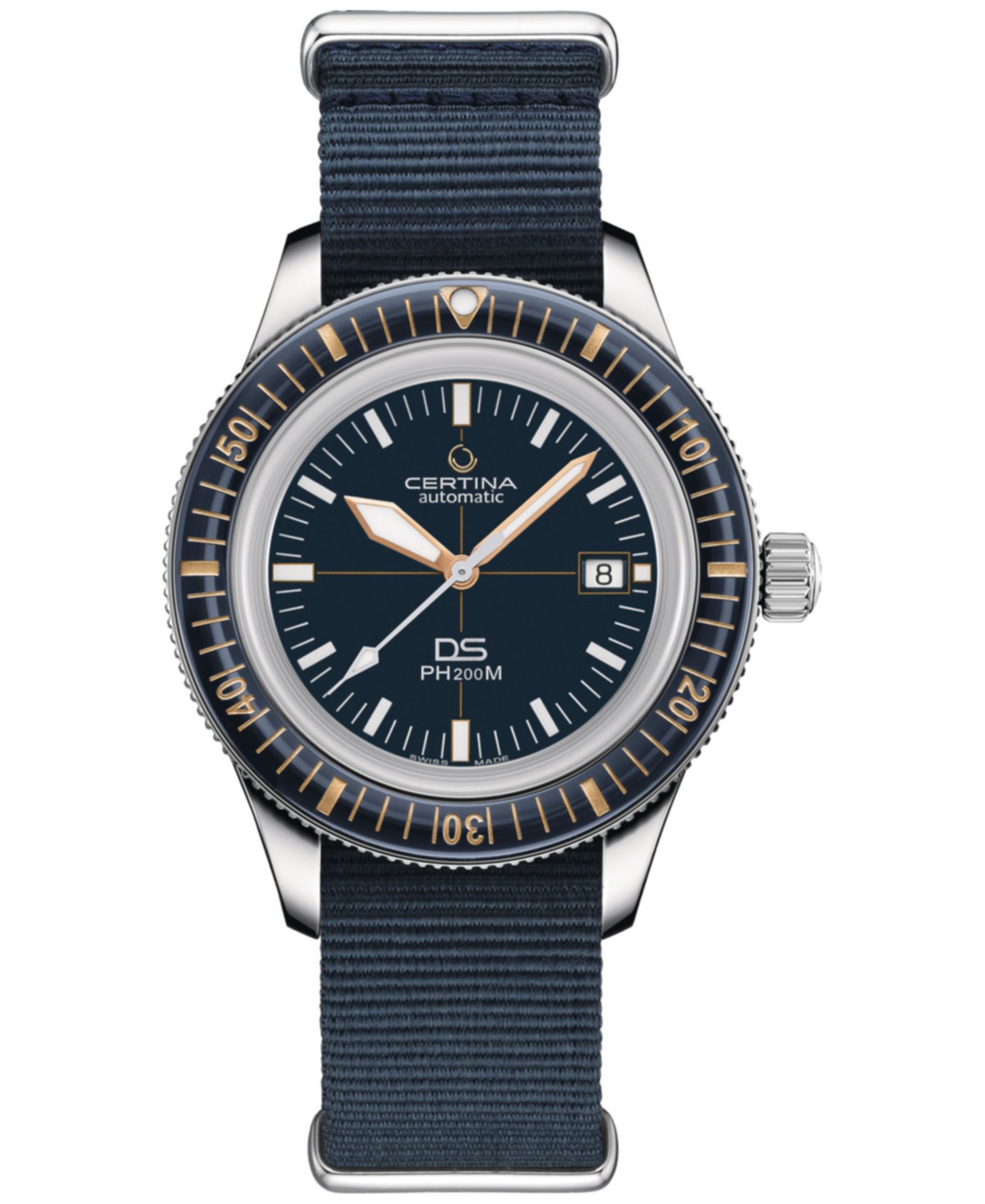 Certina Men's Swiss Automatic DS PH200M Blue Synthetic Strap Watch 43mm