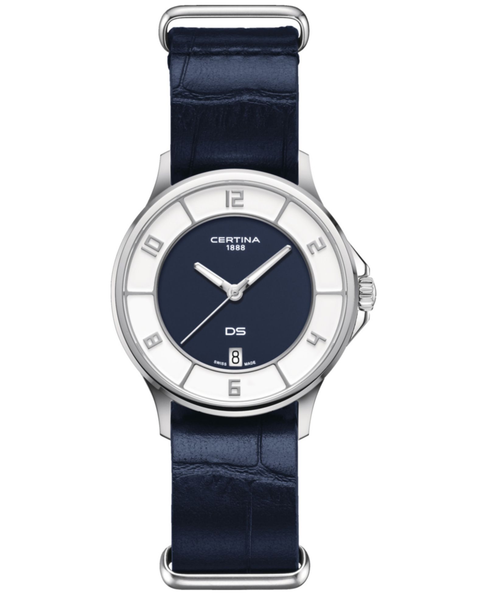 Женские швейцарские часы Certina Blue Leather Strap 35mm