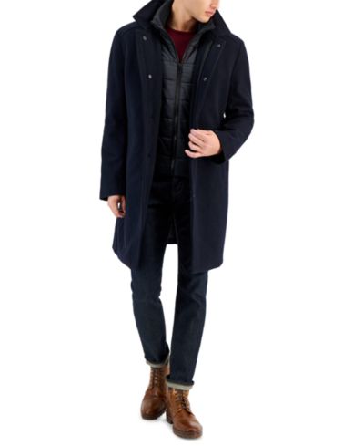 Nautica Men's Classic-Fit Bib Wool Blend Overcoat
