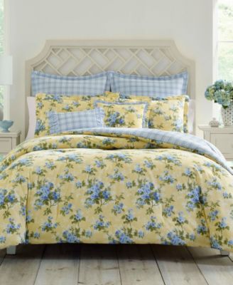 Laura Ashley Cassidy Cotton Reversible 5 Piece Duvet Cover Set, Twin