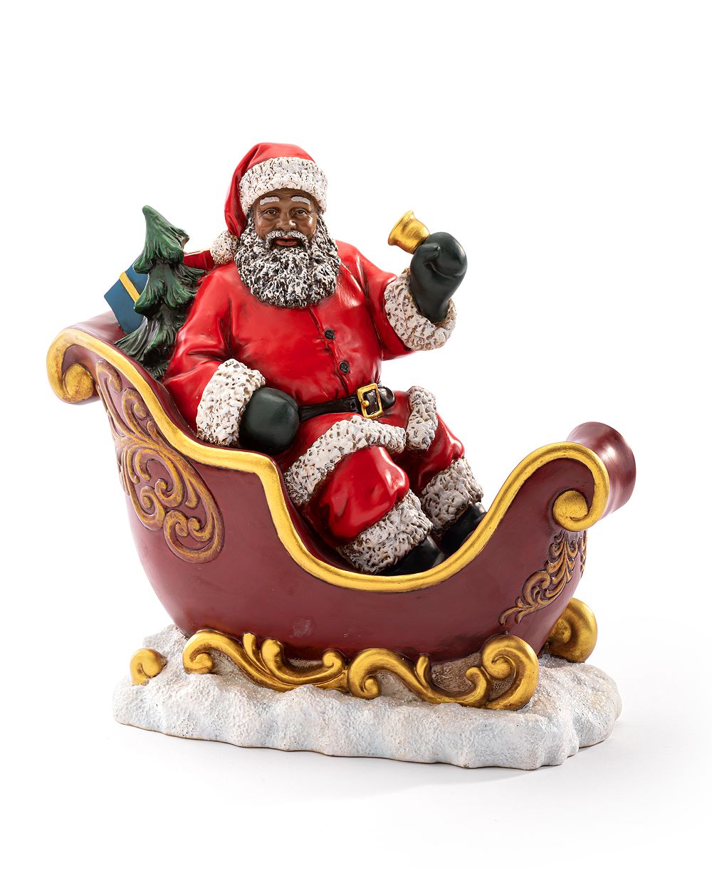 Фигурка Napco African American Santa in Sleigh