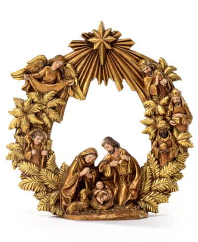 Декоративное изделие Napco Golden Wreath with Holy Family