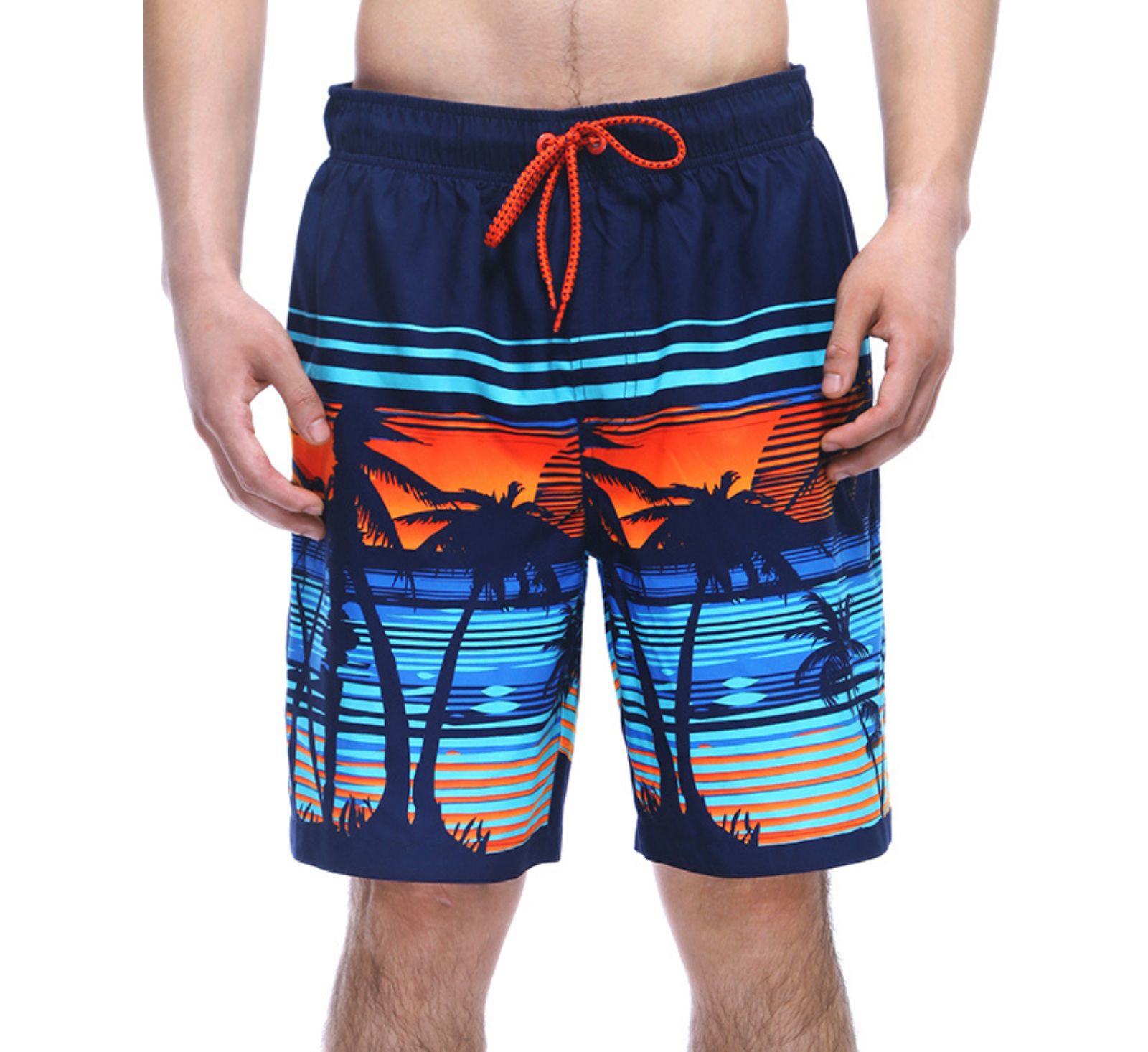 Rokka&Rolla Men's 8" Mesh Lined Swim Trunks, up to Size 2XL