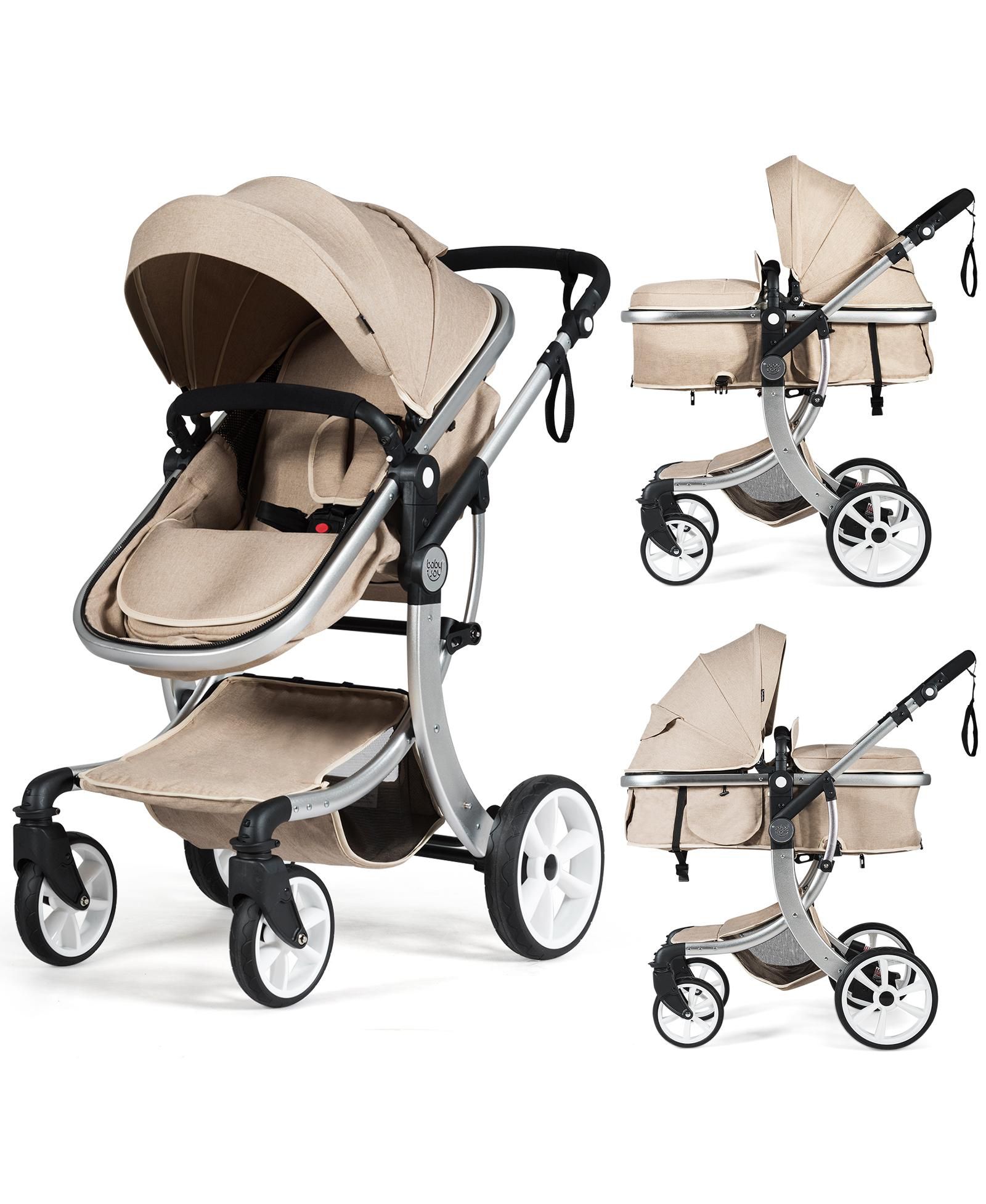 Costway High Landscape Stroller 2-in-1 Foldable for Infant with Reversible Seat