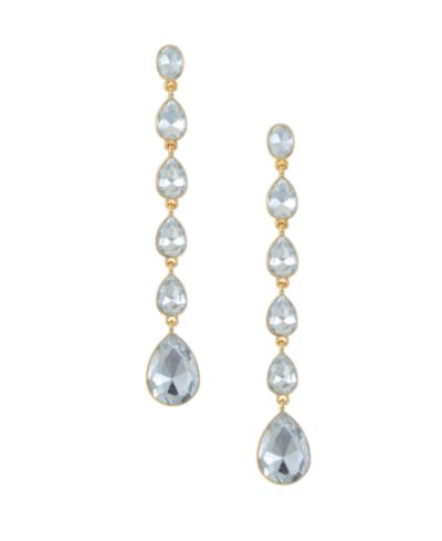 ETTIKA 18K Gold Plated Zinc Teardrop Linear Earrings