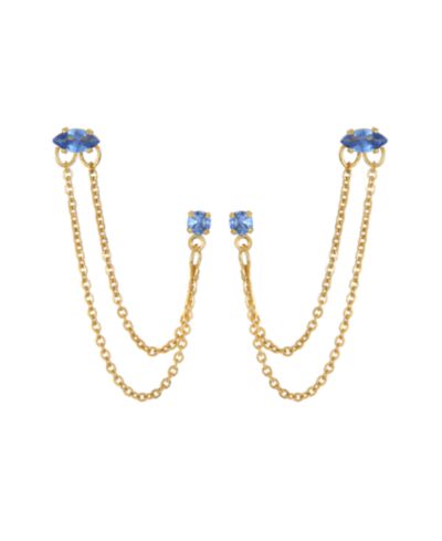 ETTIKA серьги Double Pierced из латуни с позолотой 18K