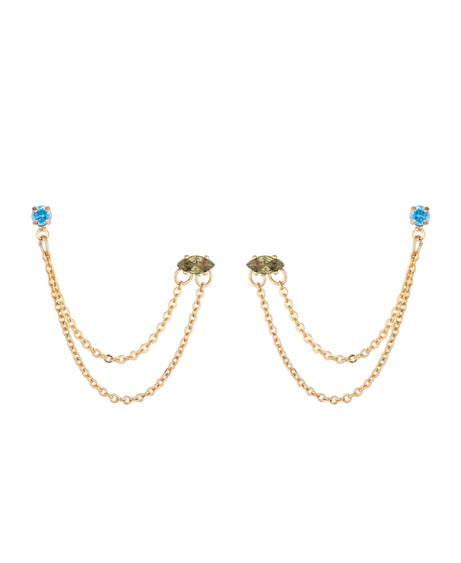 ETTIKA 18K Gold Plated Brass Double Pierced Earrings