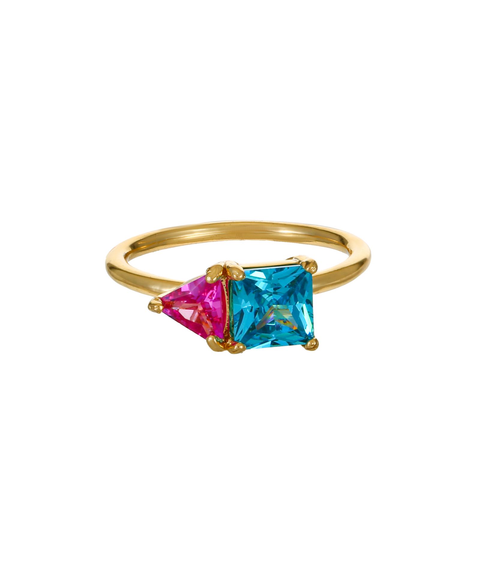 Кольцо ETTIKA 18K Gold Plated Brass Square Cubic Zirconia