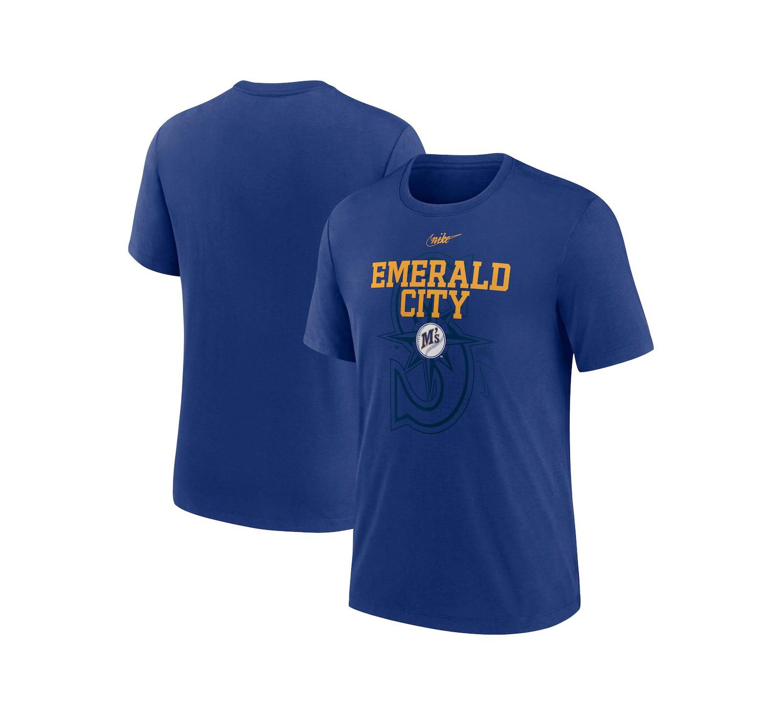 Мужская футболка Nike Royal Seattle Mariners Rewind Retro Tri-Blend