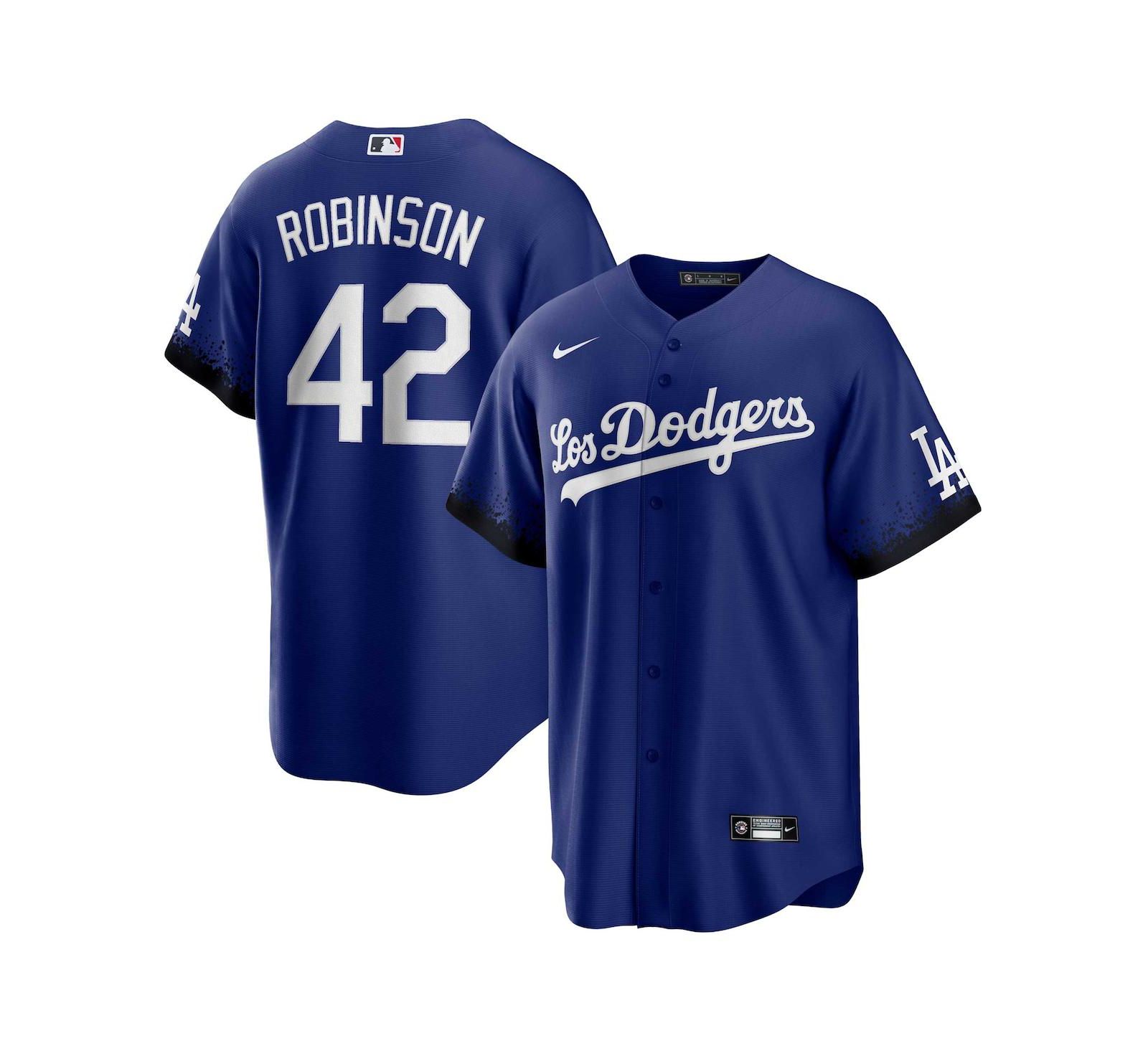 Мужская джерси Nike Jackie Robinson Royal Los Angeles Dodgers City Connect Replica Player