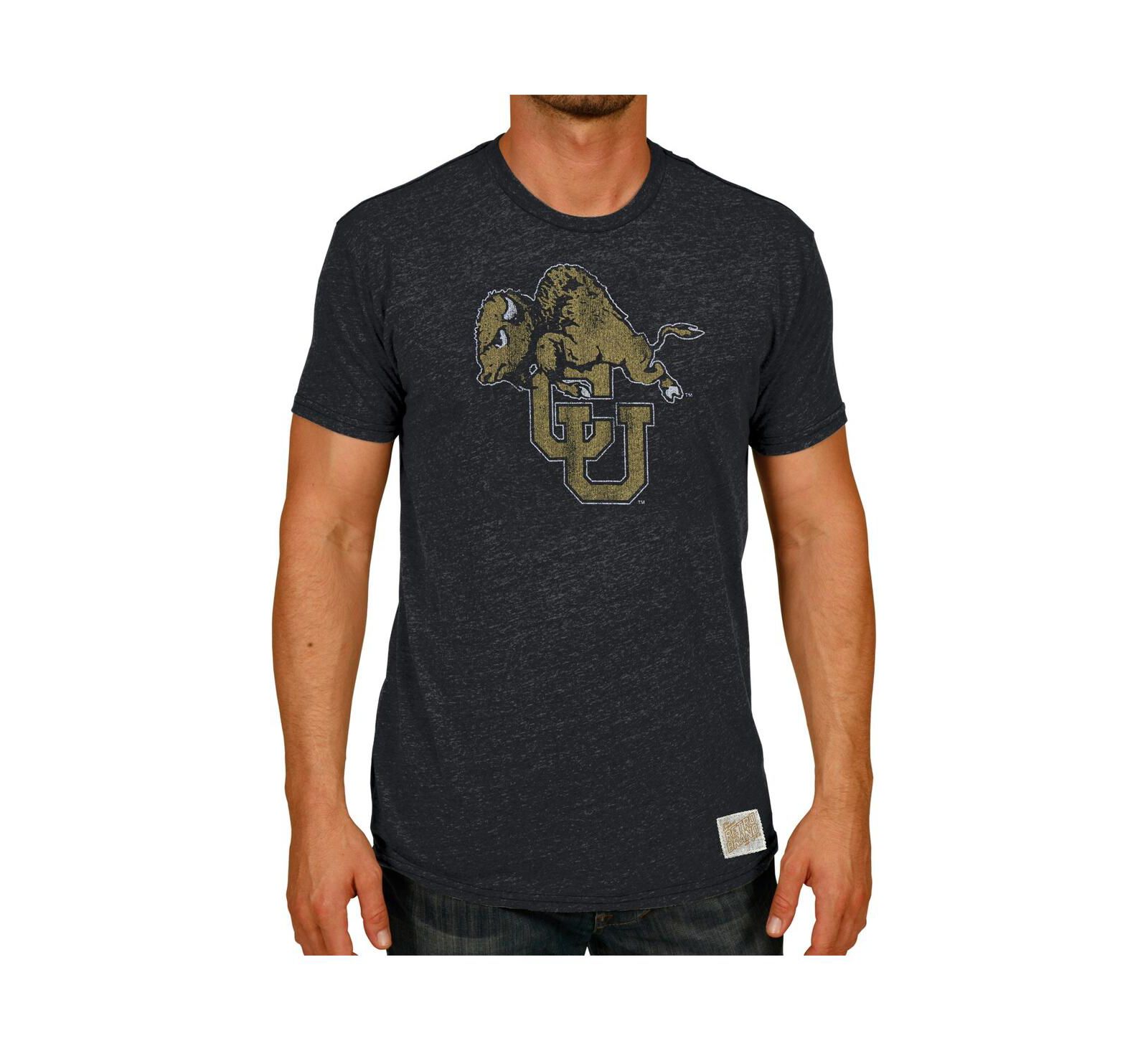 Мужская футболка Original Retro Brand Black Colorado Buffaloes Vintage-Like Tri-Blend Logo