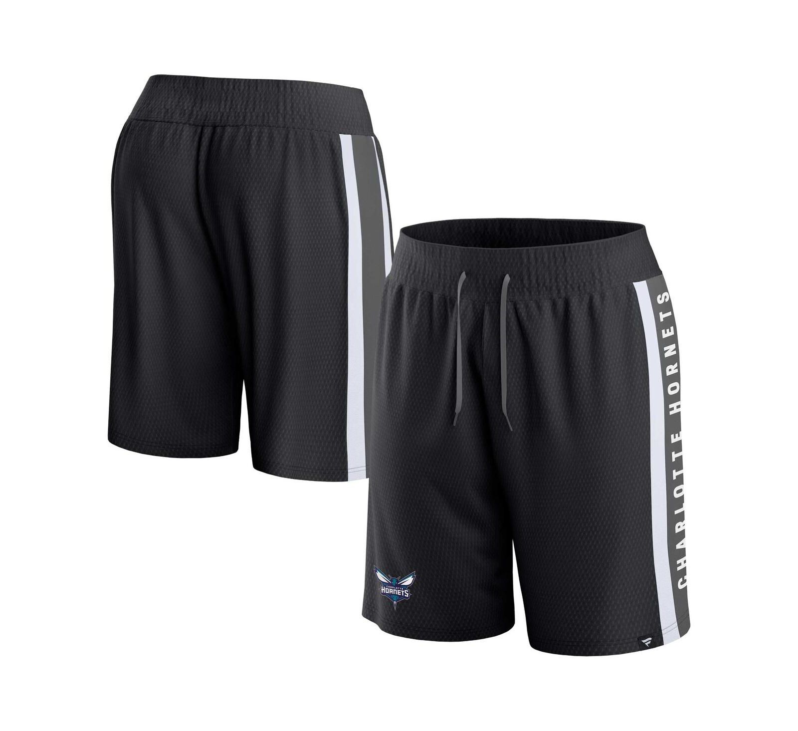 Мужские сетчатые шорты Fanatics Black Charlotte Hornets Referee Iconic