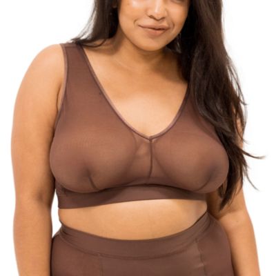 Naked Rebellion Plus Size Nude Shade Wireless Comfort Mesh Tank Bra