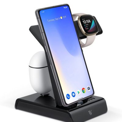 Зарядная станция Wasserstein 3-in-1 для Fitbit, Google Pixel, Pixel Buds и USB-C устройств (Black)