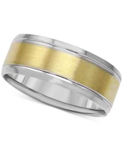 Мужское кольцо Macy's с двухцветным золотом 14k