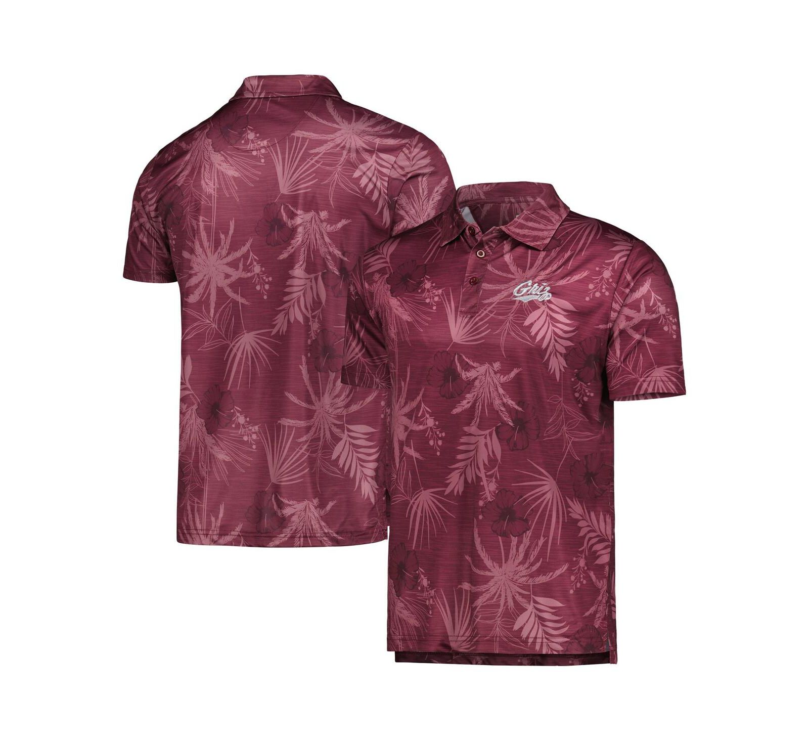Colosseum Мужской поло рубашка Maroon Montana Grizzlies Palms Team