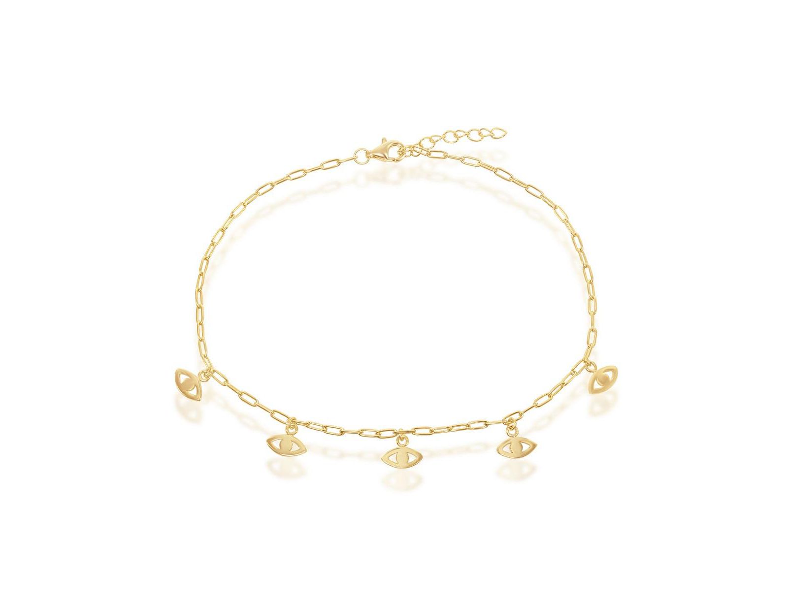 Simona Браслет на ногу с подвесками Evil Eye из серебра 925 пробы