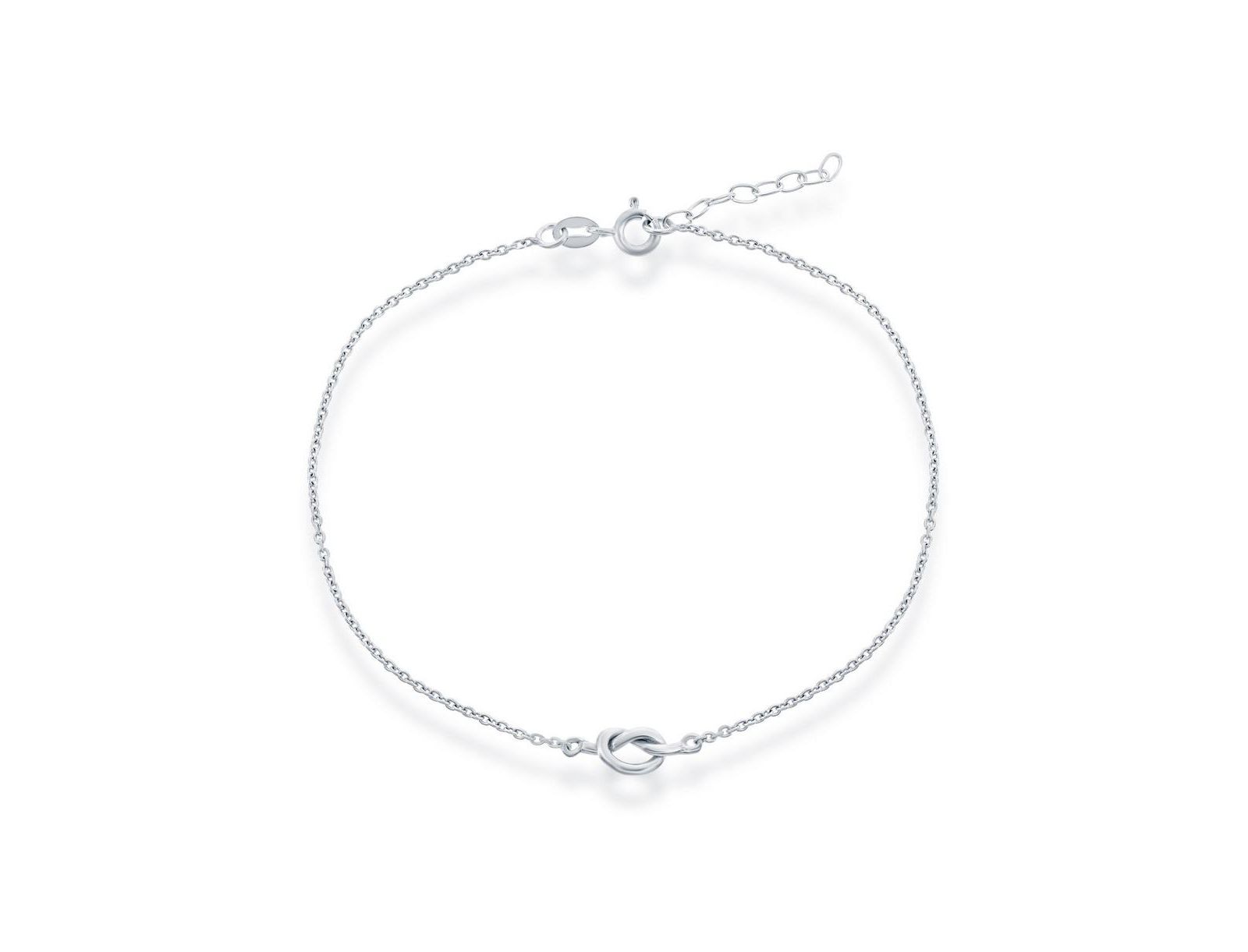 Simona Sterling Silver Love Knot Anklet