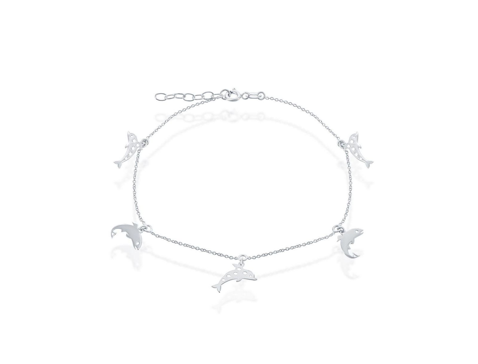 Simona Sterling Silver Dolphin Anklet
