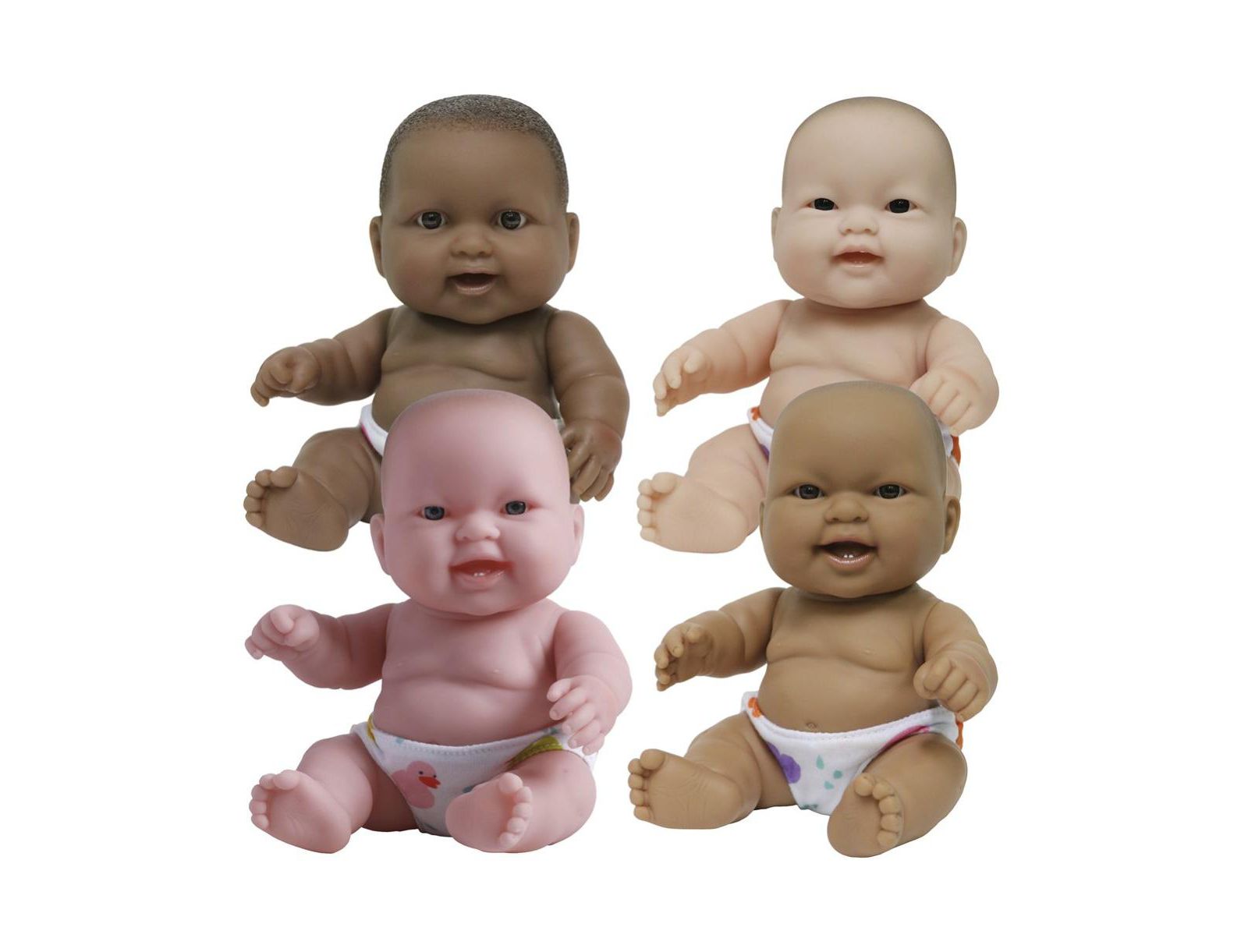 Jc Toys Lots to Love 10" Poseable Baby Dolls, 4-Piece Set, Ages 2+