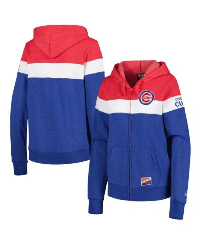 Женское худи New Era Heather Royal Chicago Cubs Colorblock Full-Zip