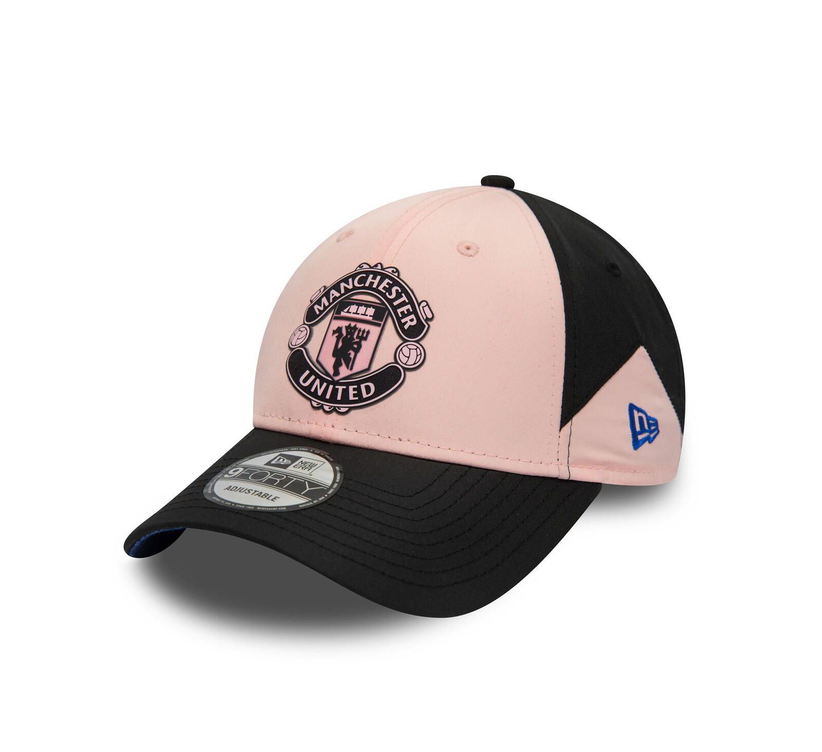 Men's New Era Pink, Black Manchester United 9FORTY Adjustable Hat