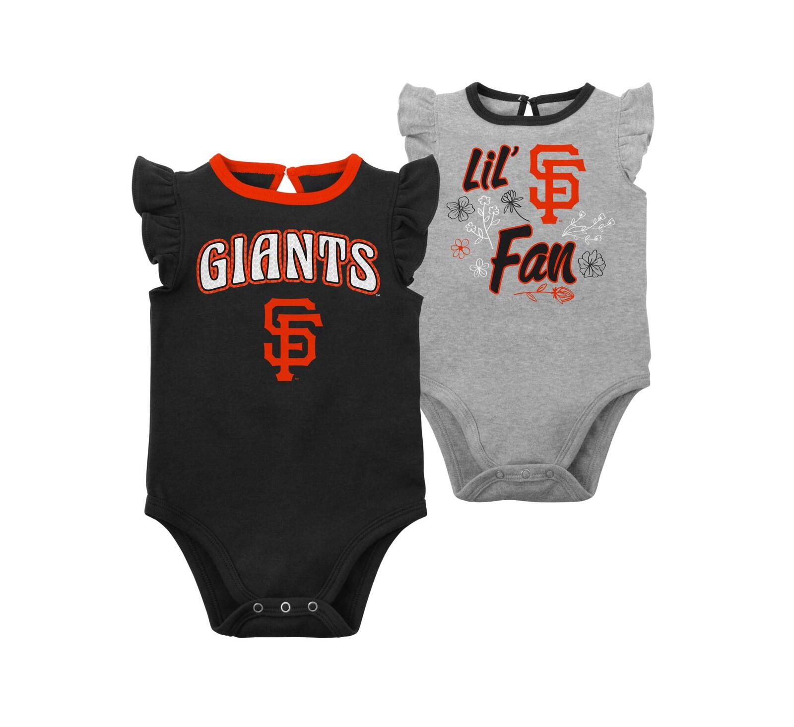 Комплект из 2 боди для младенцев San Francisco Giants Little Fan, черный и серый меланж