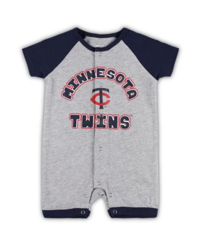 Детский комбинезон Outerstuff Heather Gray Minnesota Twins Extra Base Hit Raglan Full-Snap