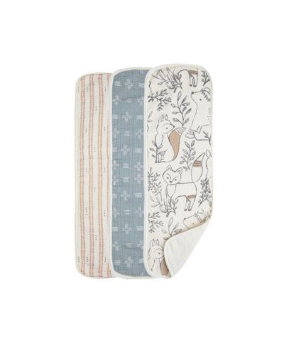 Crane Baby Baby Boys Ezra Cotton Burp Cloths, Pack of 3