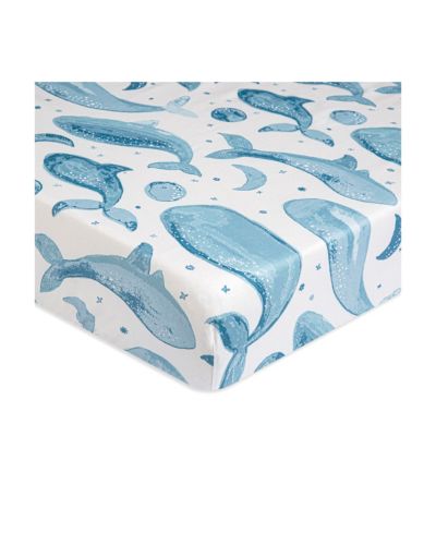 Детская хлопковая простыня Crane Baby Ocean Caspian для кроватки