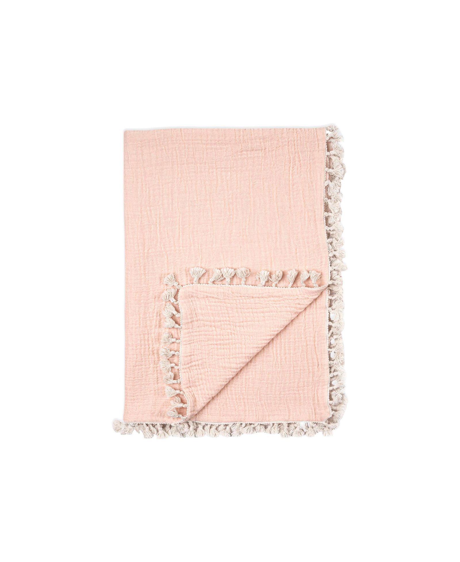 Crane Baby Baby Girls 6 Layer Muslin Tassel Blanket