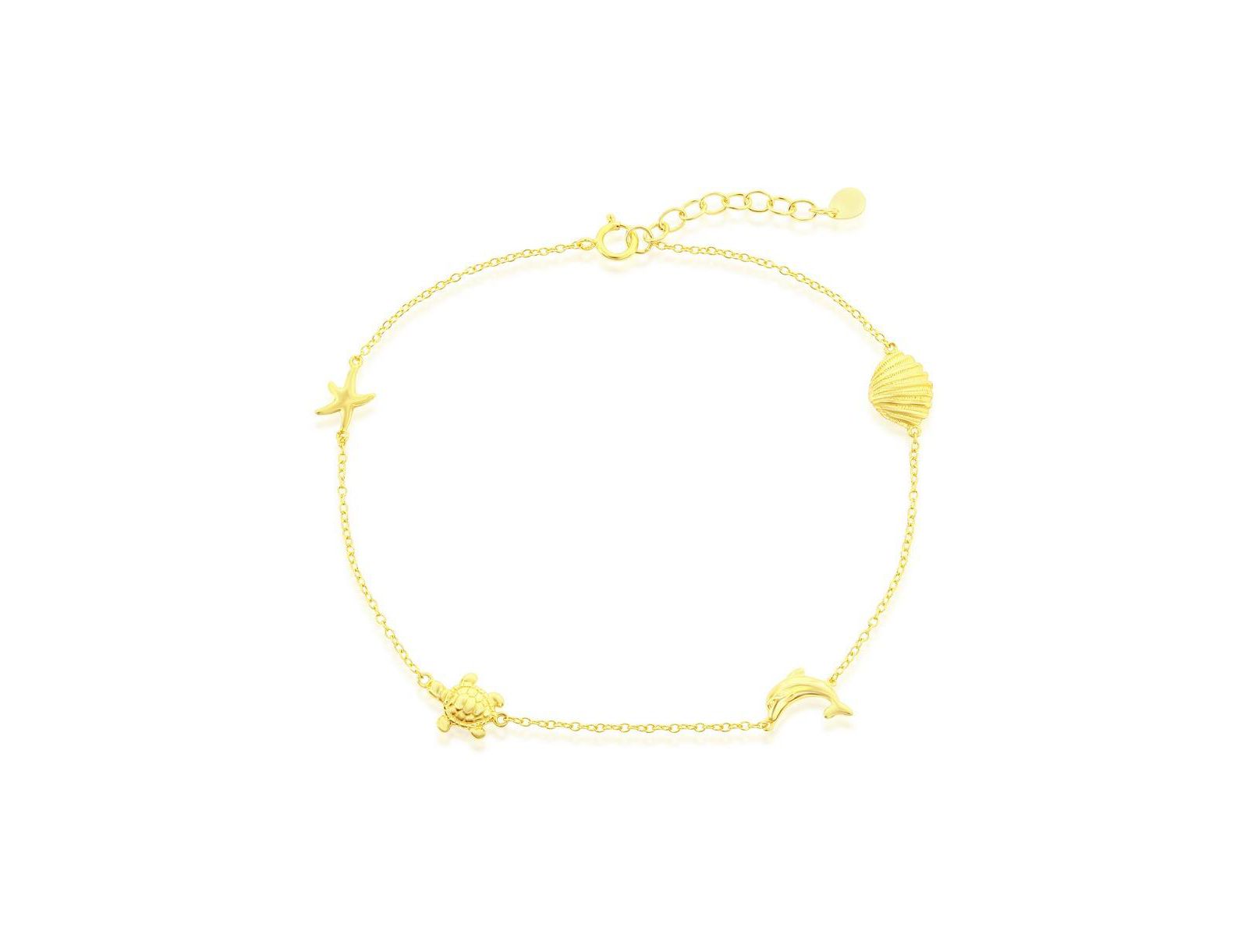 Simona Sterling Silver Sea Life Anklet