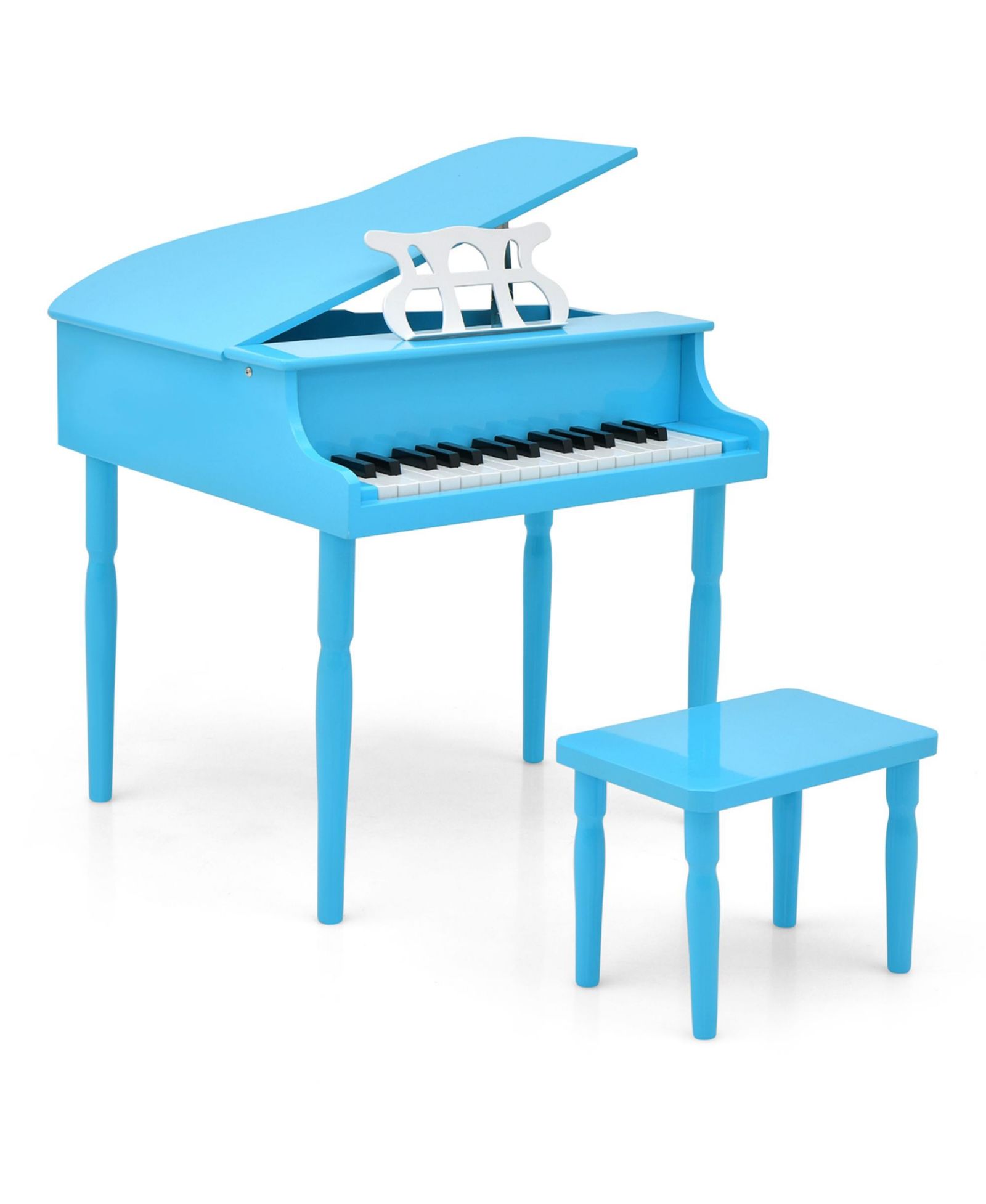 Детское игрушечное пианино 30-Key Classic Baby Grand Wood с банкеткой и музыкальной стойкой