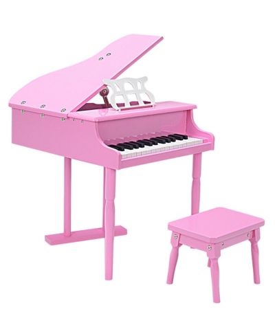 Costway 30-Key Wood Baby Grand Piano, 2-Piece Set, Ages 1+