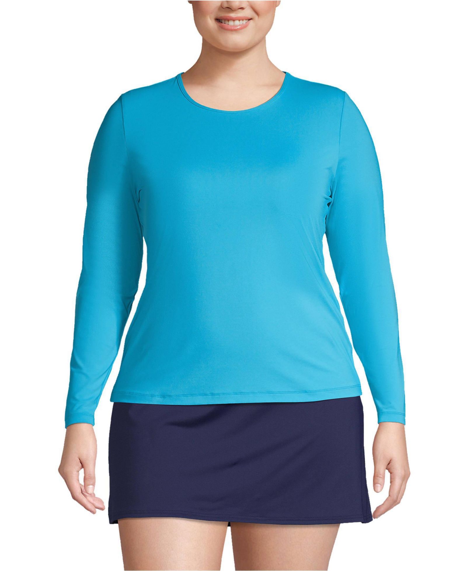 Рашгард Lands' End Plus Size SunShade UPF 50 Long Sleeve Swim Tee